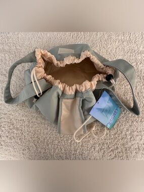 Narwey Drawstring Travel Makeup Cosmetic Toiletry Bag Soft Blue/Green  NWT